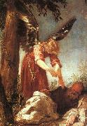 ESCALANTE, Juan Antonio Frias y An Angel Awakens the Prophet Elijah dfg Spain oil painting artist